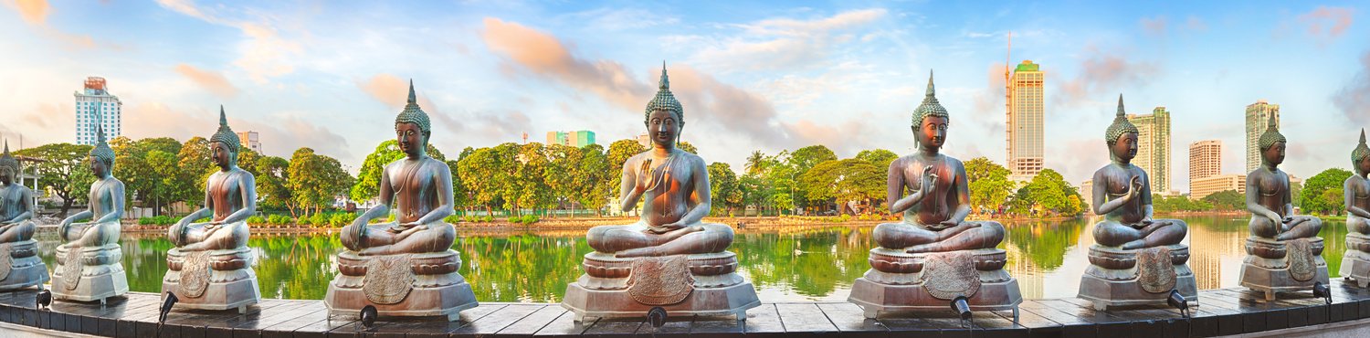 Seema Malaka temple on Beira Lake. Colombo, Sri Lanka. Panorama